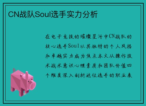 CN战队Soul选手实力分析